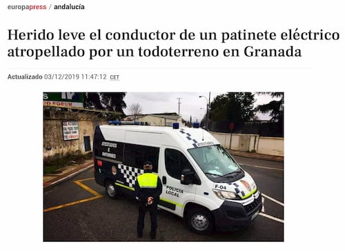 Accidente patinete Granada