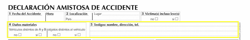 como rellenar un parte amistoso del seguro